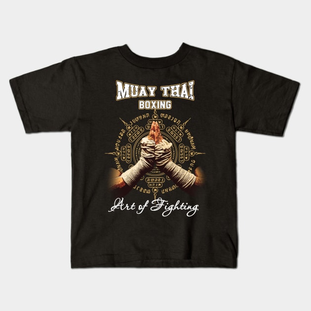 Muay Thai Boxing The Art of Fighting Kids T-Shirt by kaitokid